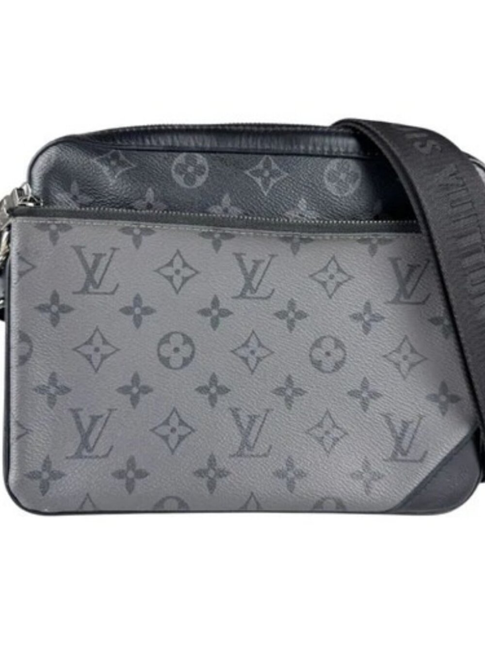 Auth LOUIS VUITTON Trio Messenger Crossbody Shoulder Bag Black/Grey M69443 z9047